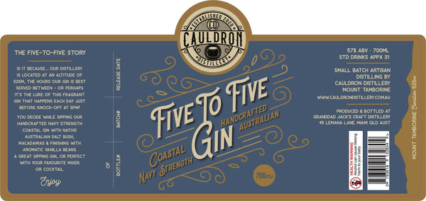 Five-To-Five Coastal "Navy Strength" Gin